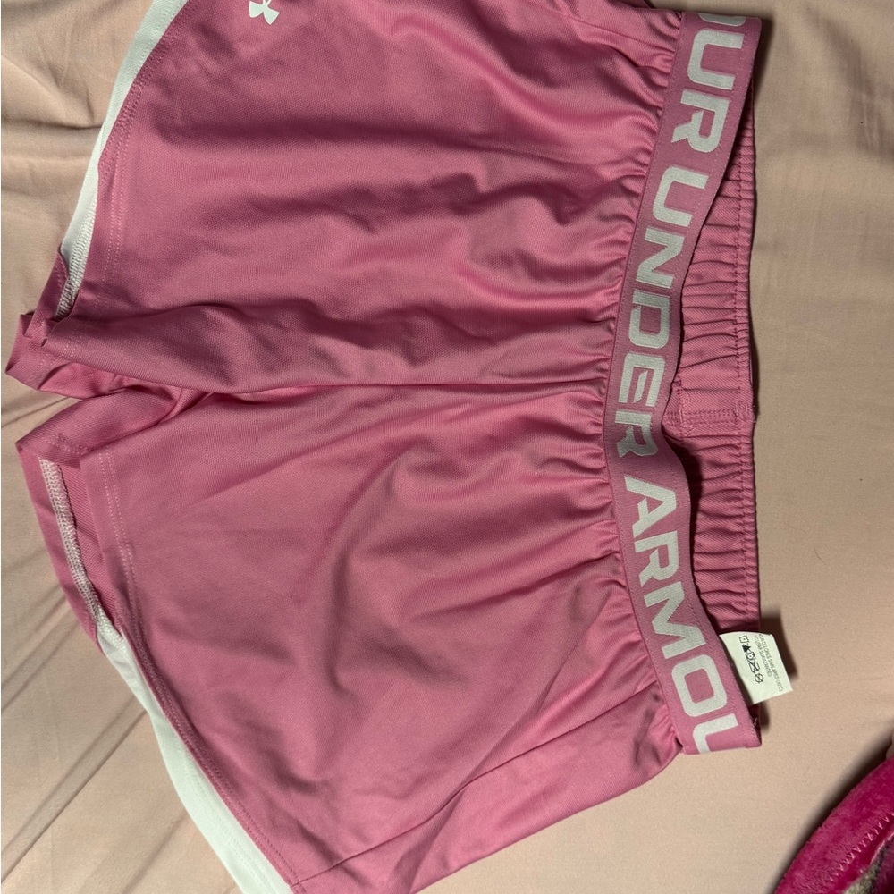 Under Armour Pink Athletic Shorts with Elastic Waistband